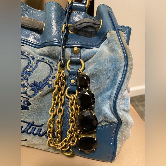 Juicy Couture Blue Velour Daydreamer Handbag - Picture 3 of 15